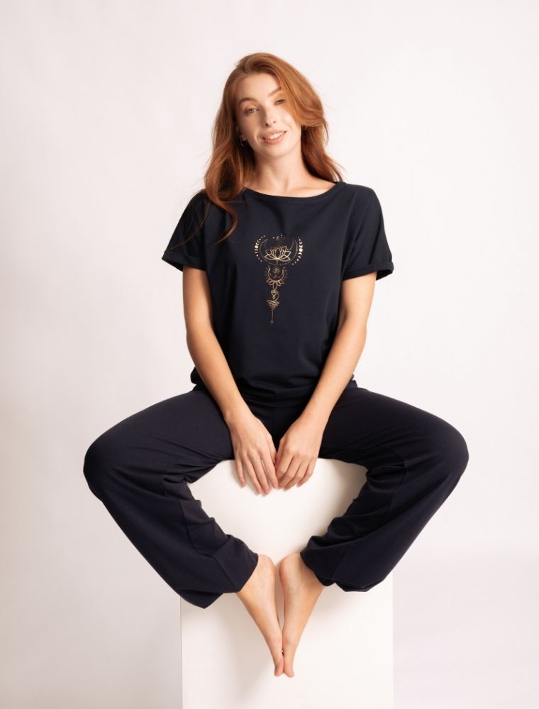 XS - Shirt Eka Padma - tiefblau