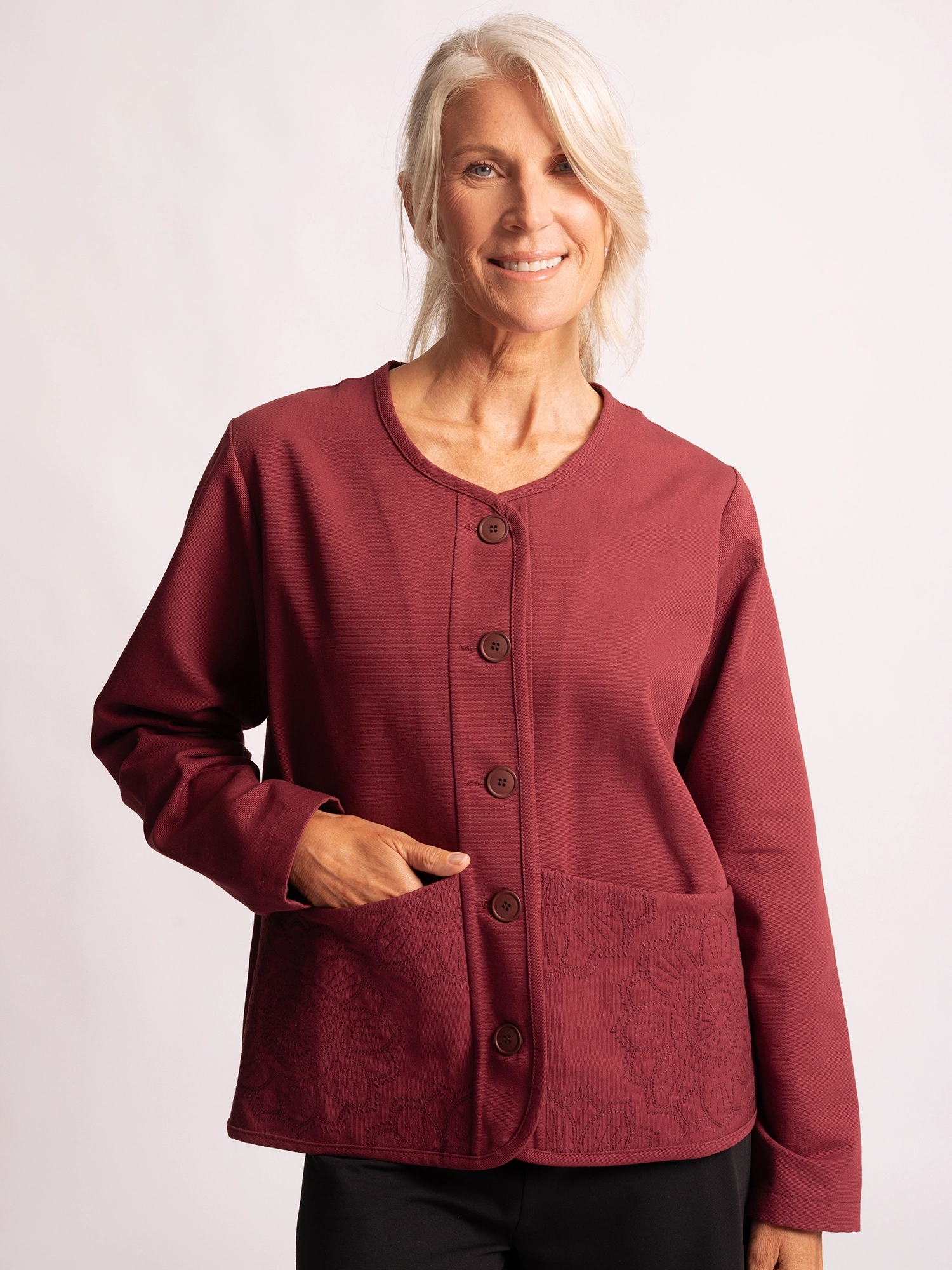 XL - Canvasjacke Navun - tiefrot