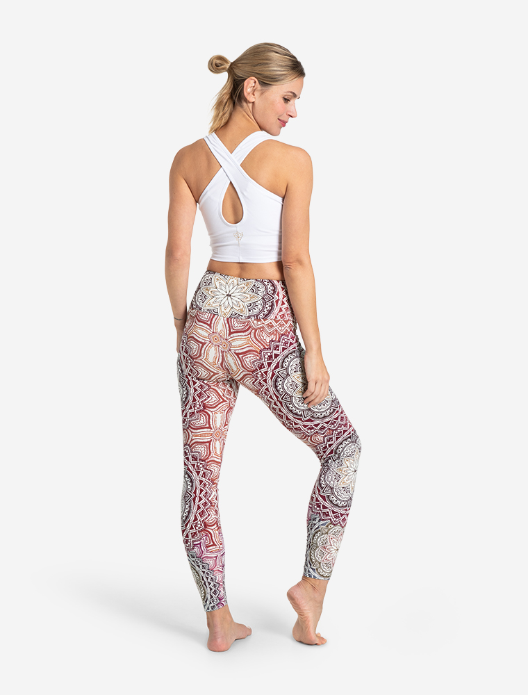 S - Yoga Leggings Mangala - erdrot - natur