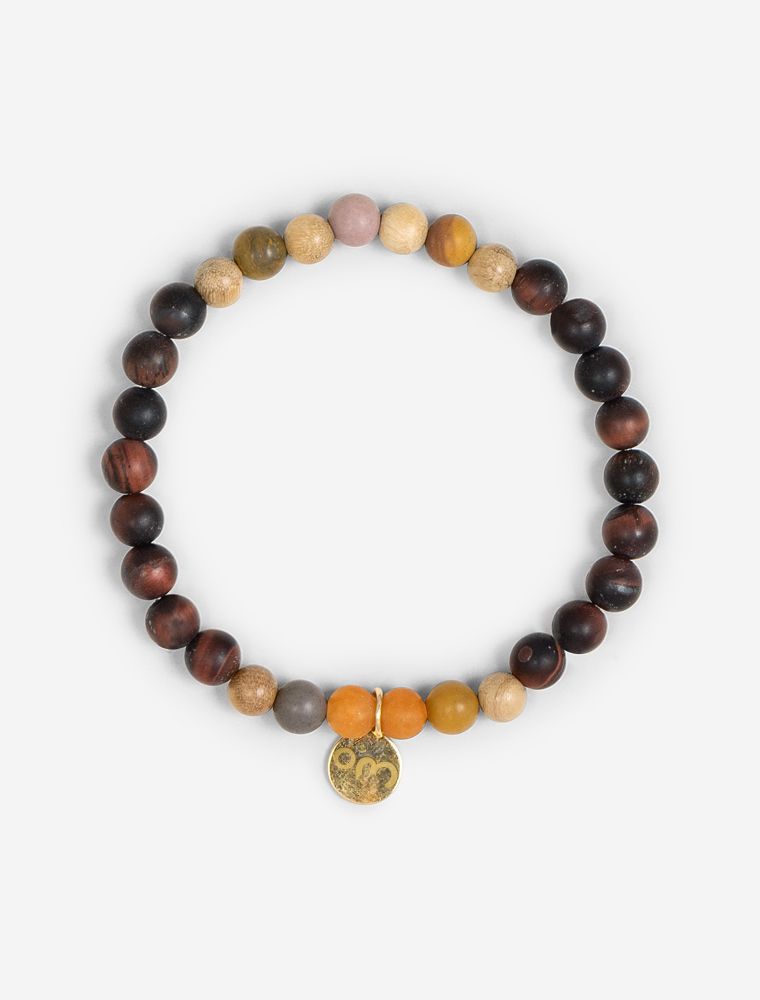 Armband Nandana Tigerauge mit Mookait, Sandelholz