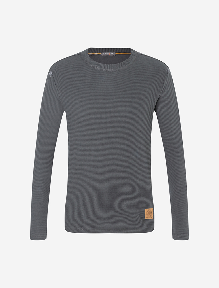 Waffelstrick Herrenpulli turmalingrau