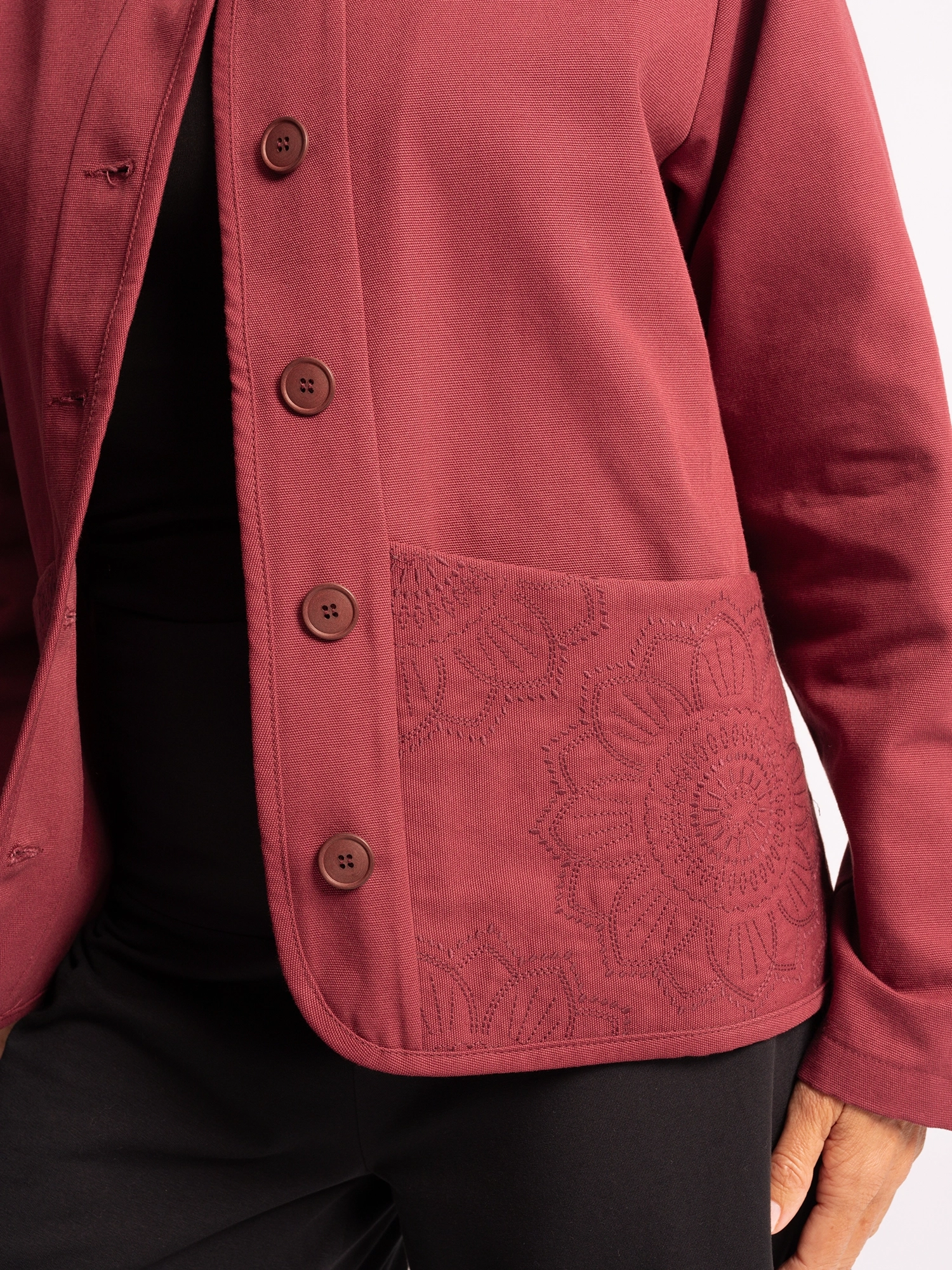 XL - Canvasjacke Navun - tiefrot