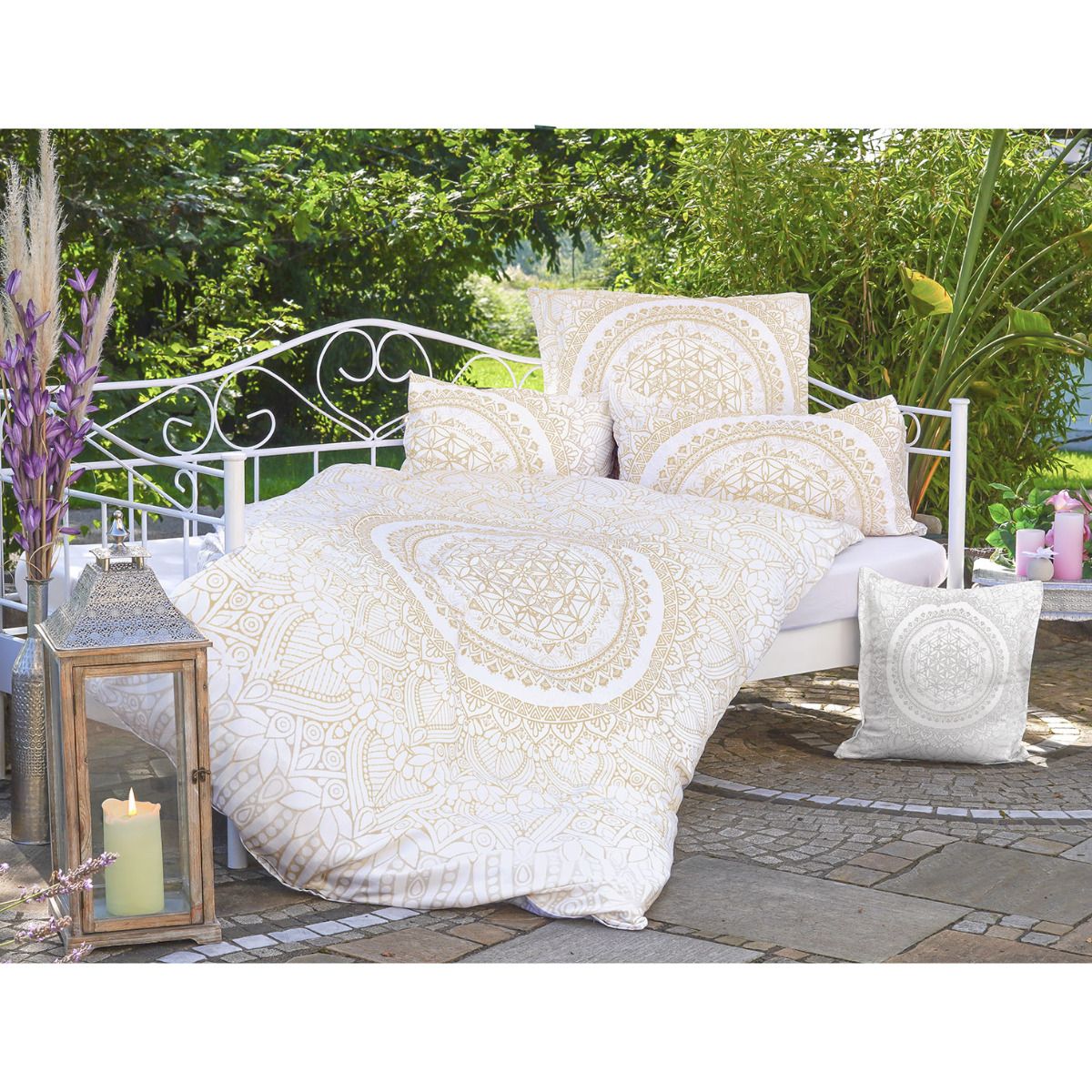 50x70 cm - Internationale Gr. Kissenbezug 50/70 einzeln Silver-Gold-Dream - silber-grau/beige-gold