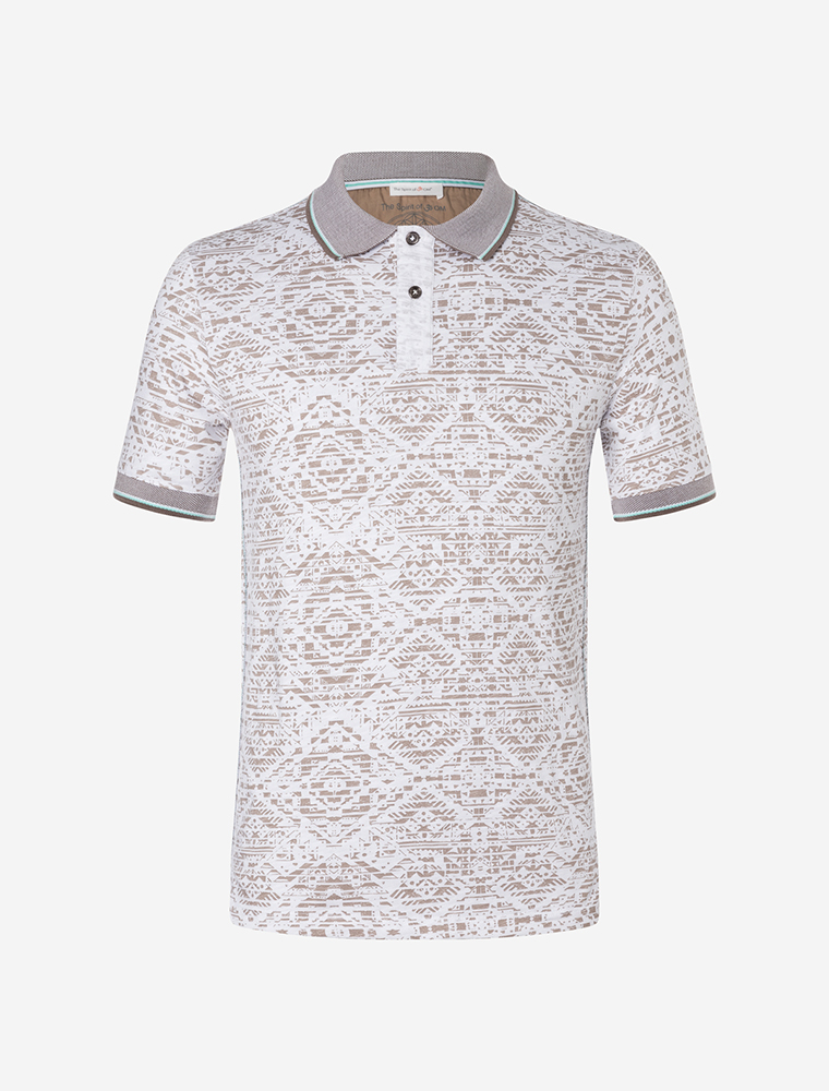Kurzarm Polo Shirt naturweiß/chai