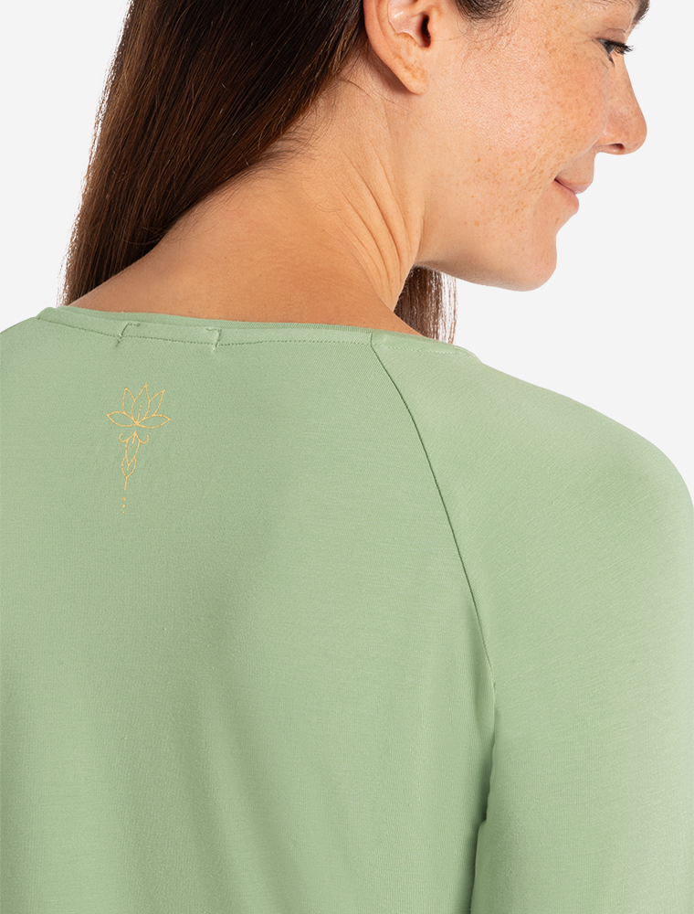 M - Crop Shirt langarm Jathara - matcha