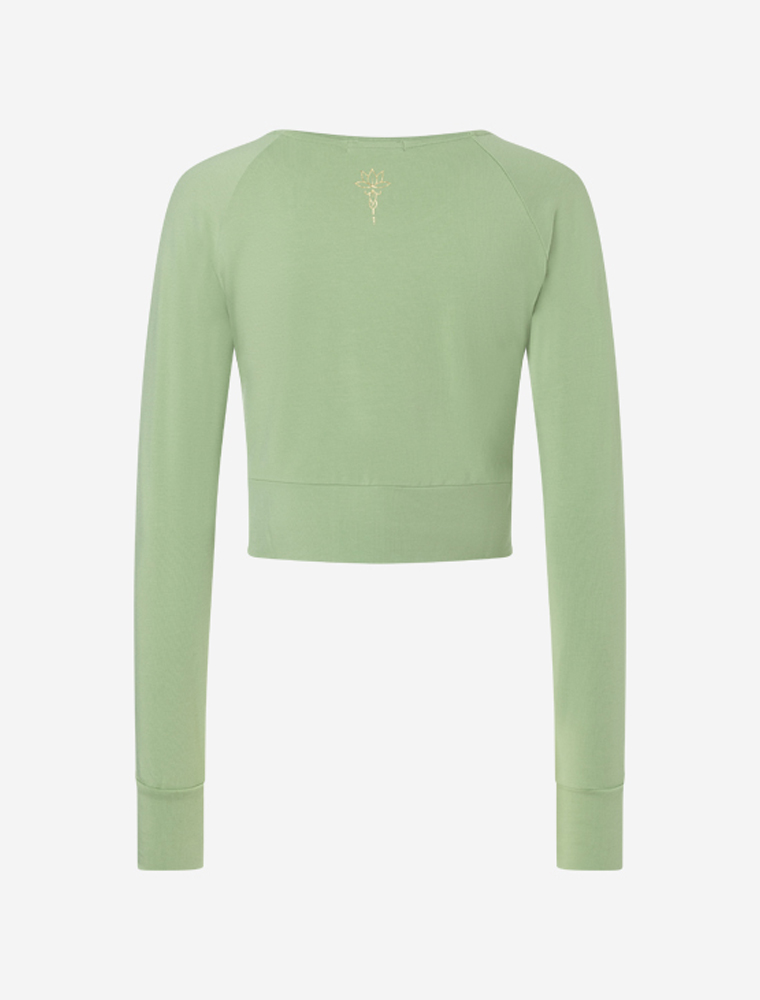 M - Crop Shirt langarm Jathara - matcha