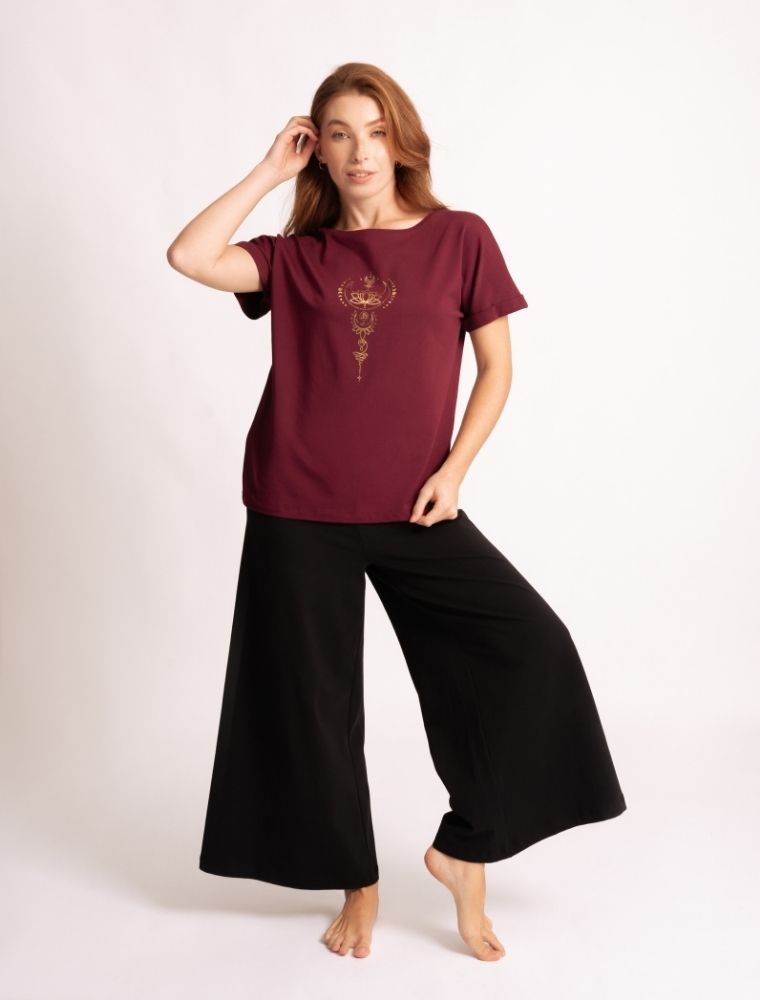 M - Shirt Eka Padma - tiefrot