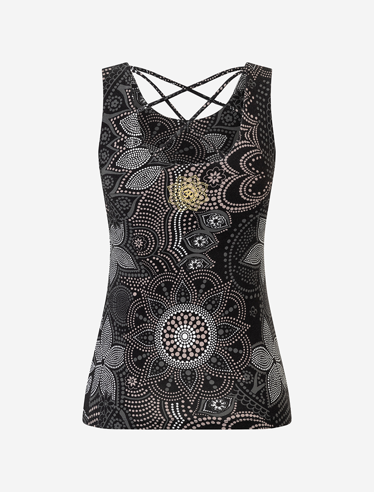 XL - Yoga Top Maui - schwarz-natur