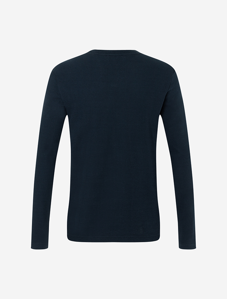 Waffelstrick Herrenpulli dunkelblau