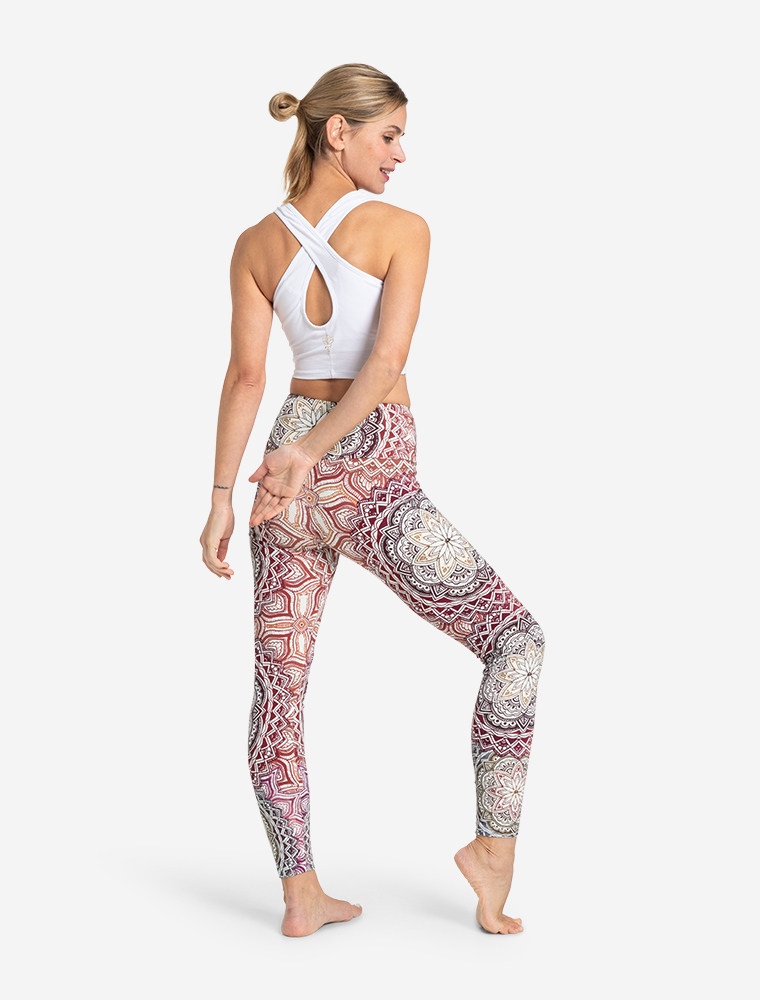 S - Yoga Leggings Mangala - erdrot - natur