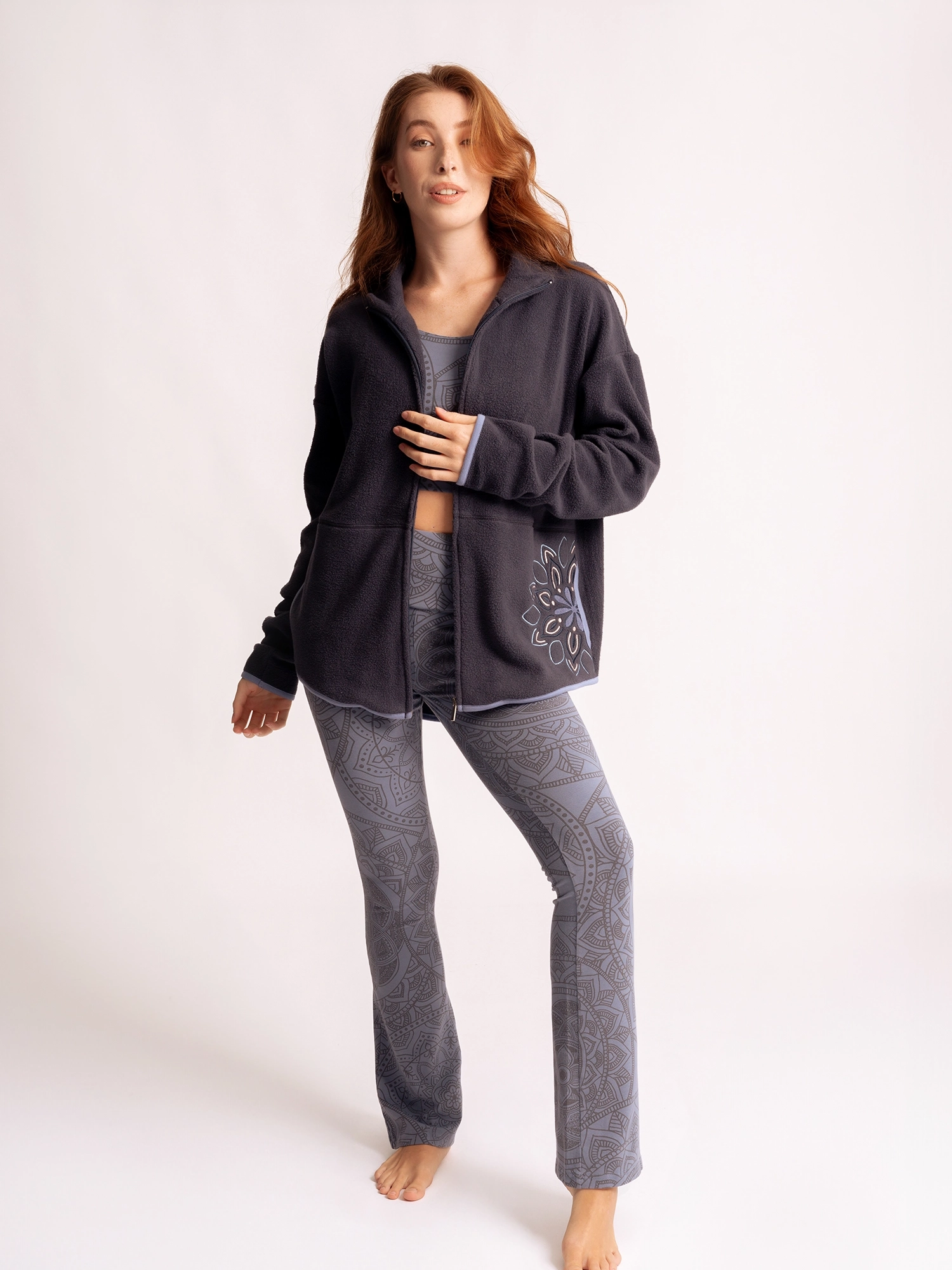 L - Baumwollfleecejacke Mena - indiblau