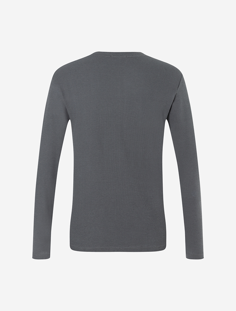 Waffelstrick Herrenpulli turmalingrau