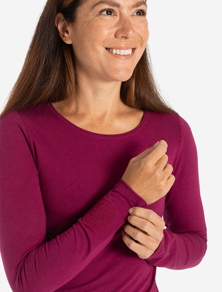 S - Langarm Shirt Mabu Chakra - berry