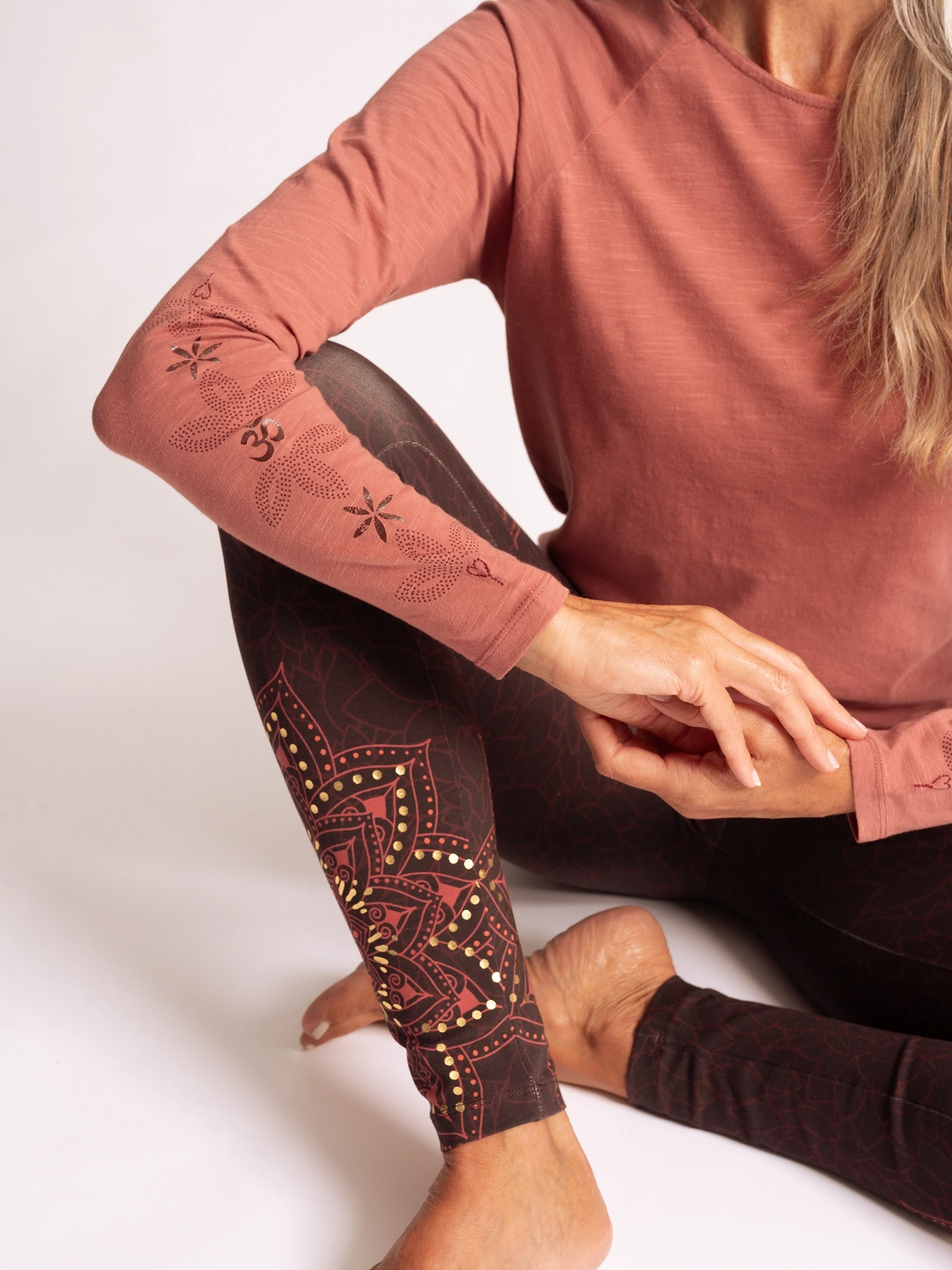 M - Yoga Leggings Chaya - tiefrot