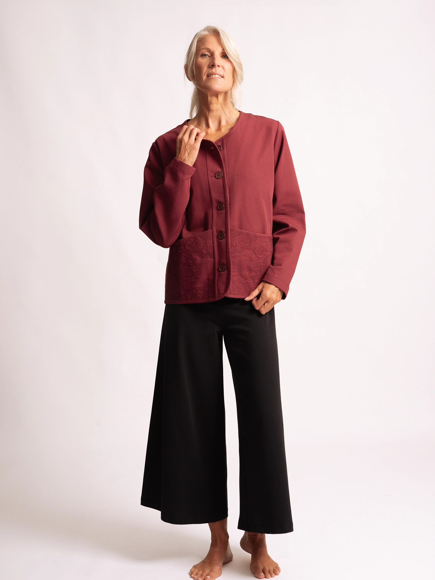 XL - Hose Culotte Devi - morgentaugrün