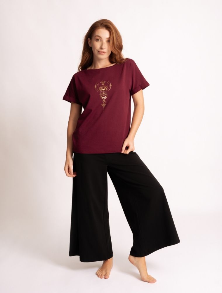 M - Shirt Eka Padma - tiefrot