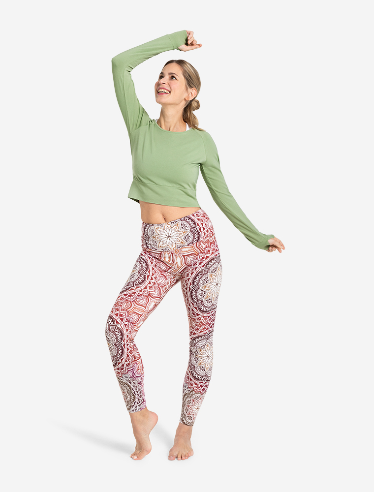 XXL - Crop Shirt langarm Jathara - matcha