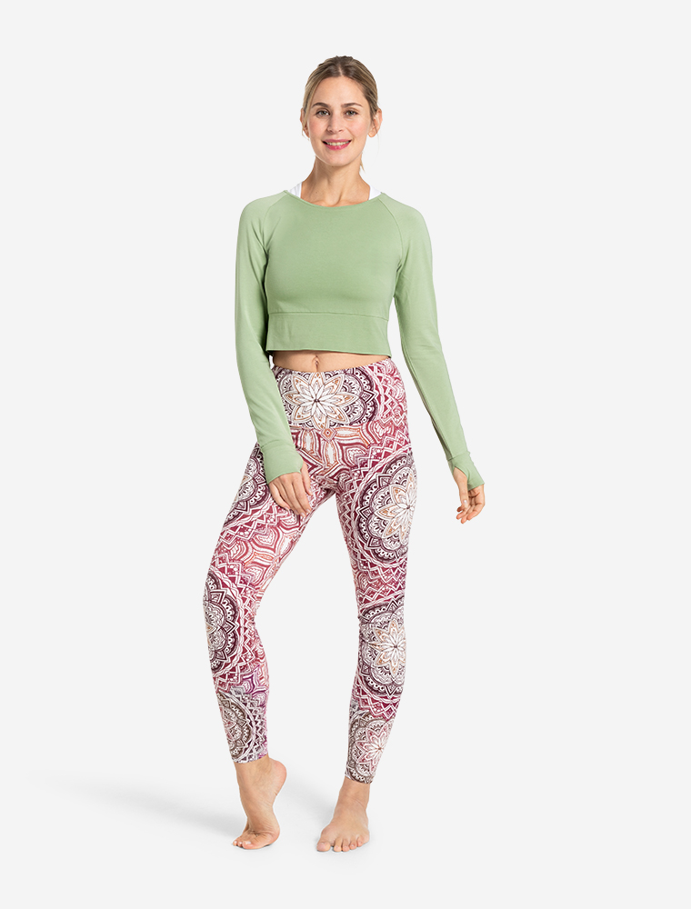 M - Crop Shirt langarm Jathara - matcha