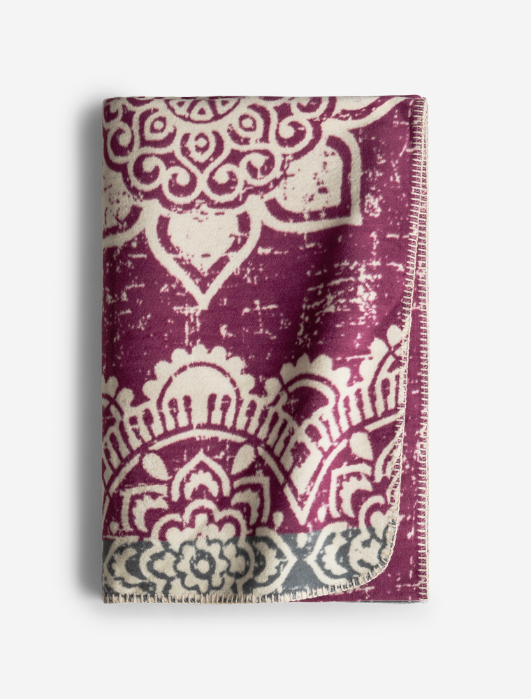 Einheitsgröße - flauschige Plaid Decke Blume des Lebens - beere