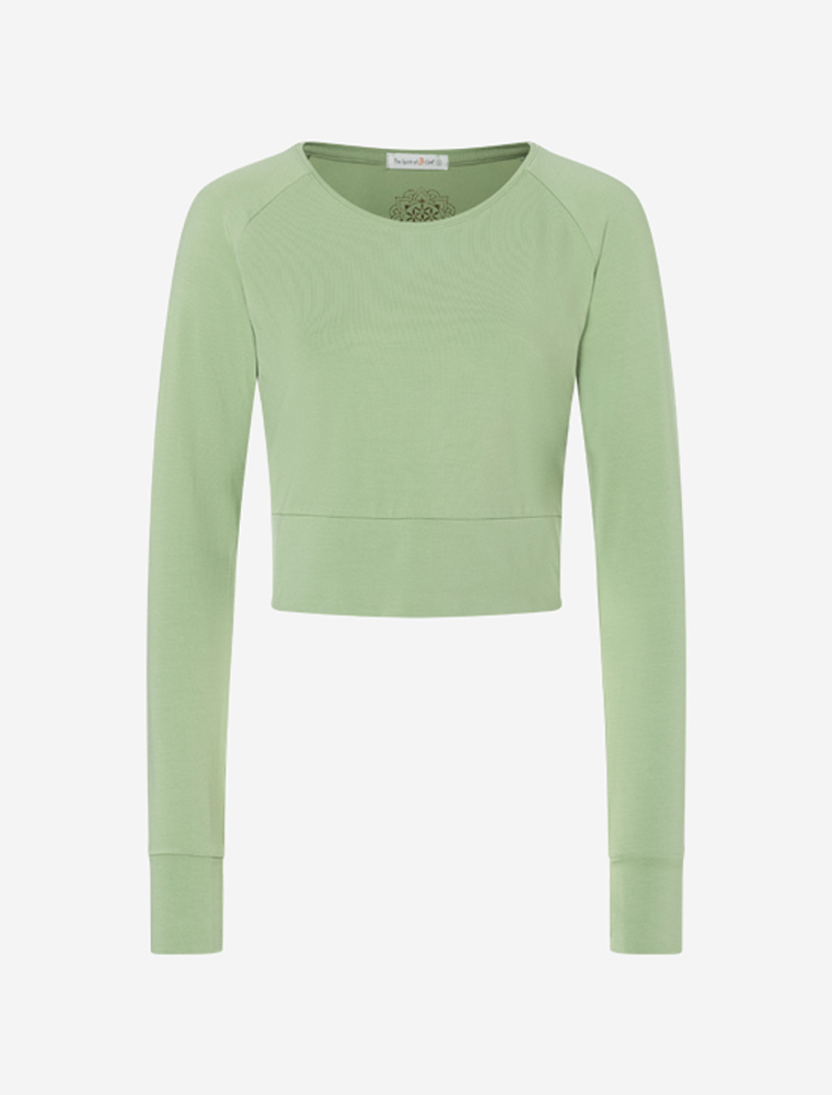 M - Crop Shirt langarm Jathara - matcha