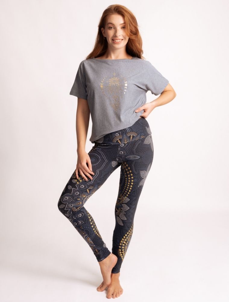 L - Yoga Leggings Maui - schwarz-natur