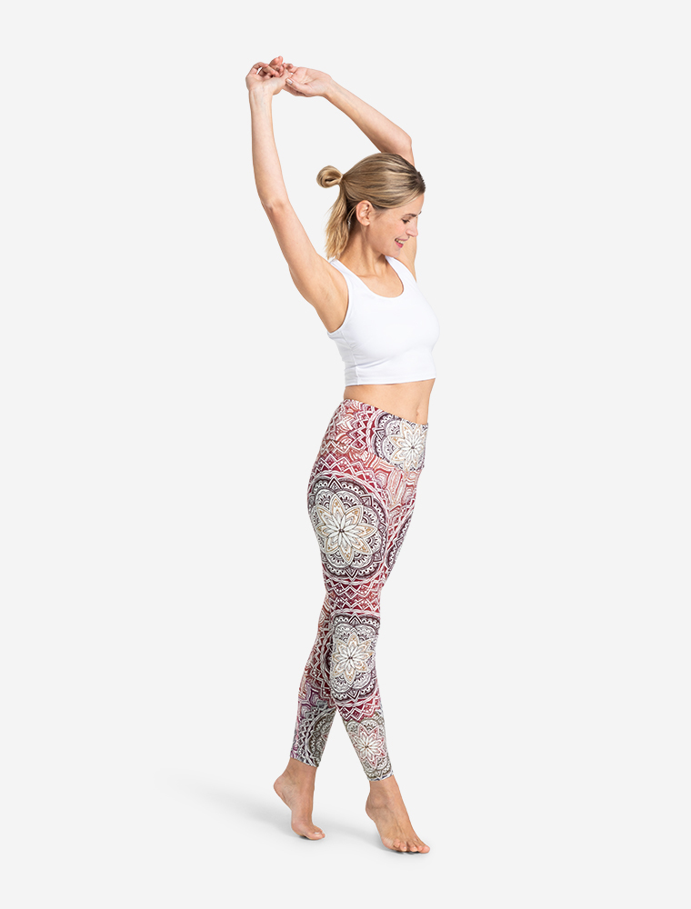 S - Yoga Leggings Mangala - erdrot - natur
