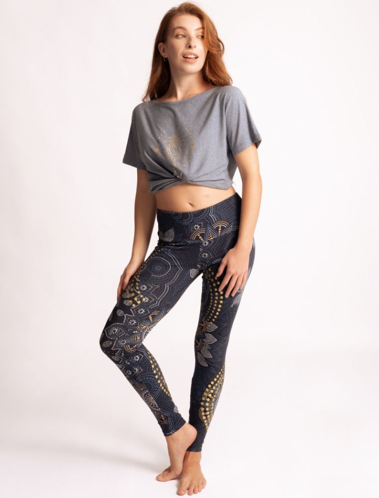 Shirt women blau melange gold