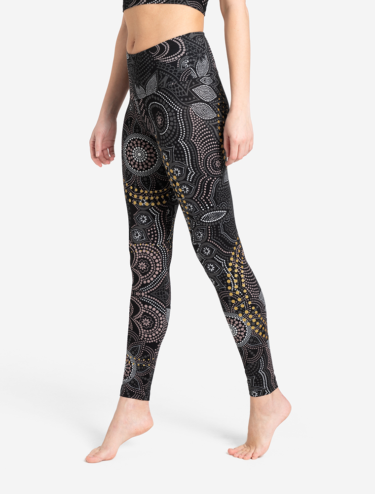XL - Yoga Leggings Maui -  schwarz-natur