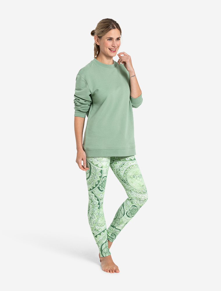 L - Yoga Leggings Bala - smaragd