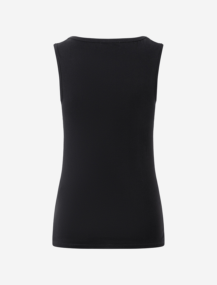 XS - Tanktop Bambus high neck - schwarz