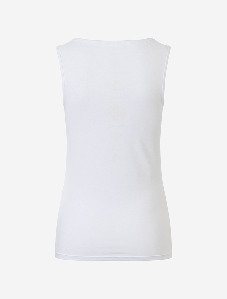 XL - Tanktop Bambus high neck - weiß
