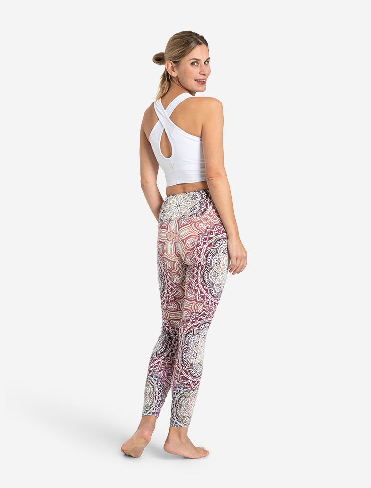 S - Yoga Leggings Mangala - erdrot - natur