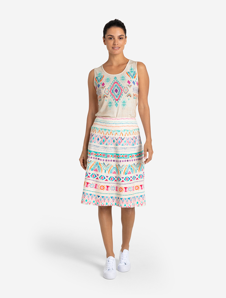 M - Top be happy - natur/bunt