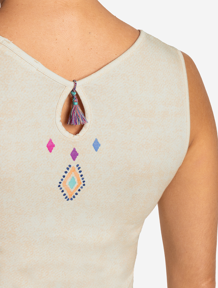 M - Top be happy - natur/bunt