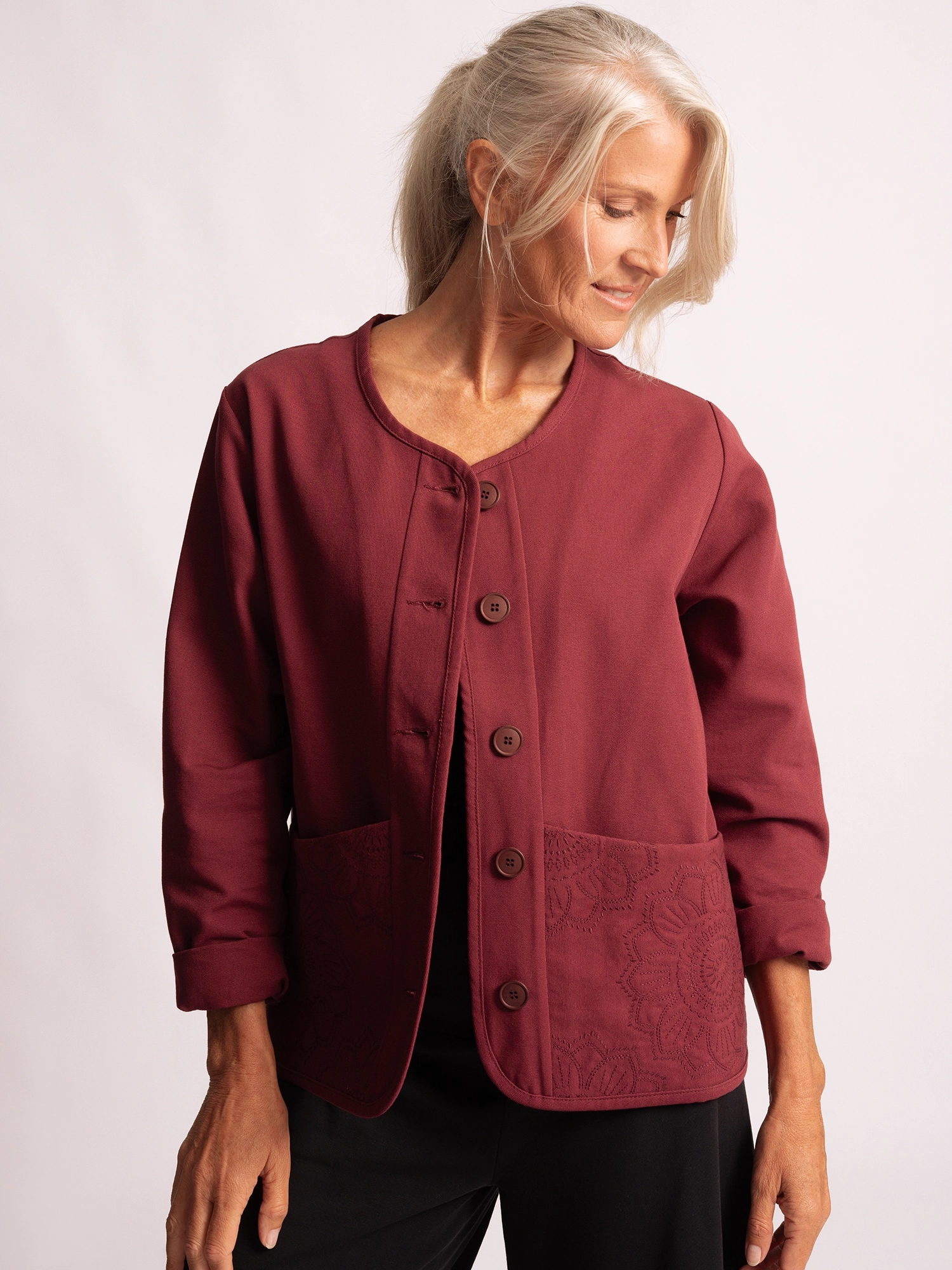 XL - Canvasjacke Navun - tiefrot